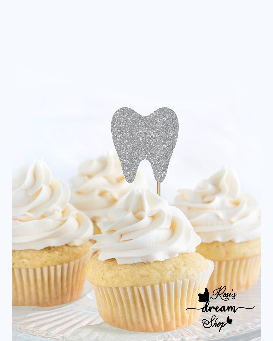 Tooth Cupcake Toppers Teeth Dentist Cupcake Toppers Dentist Etsy