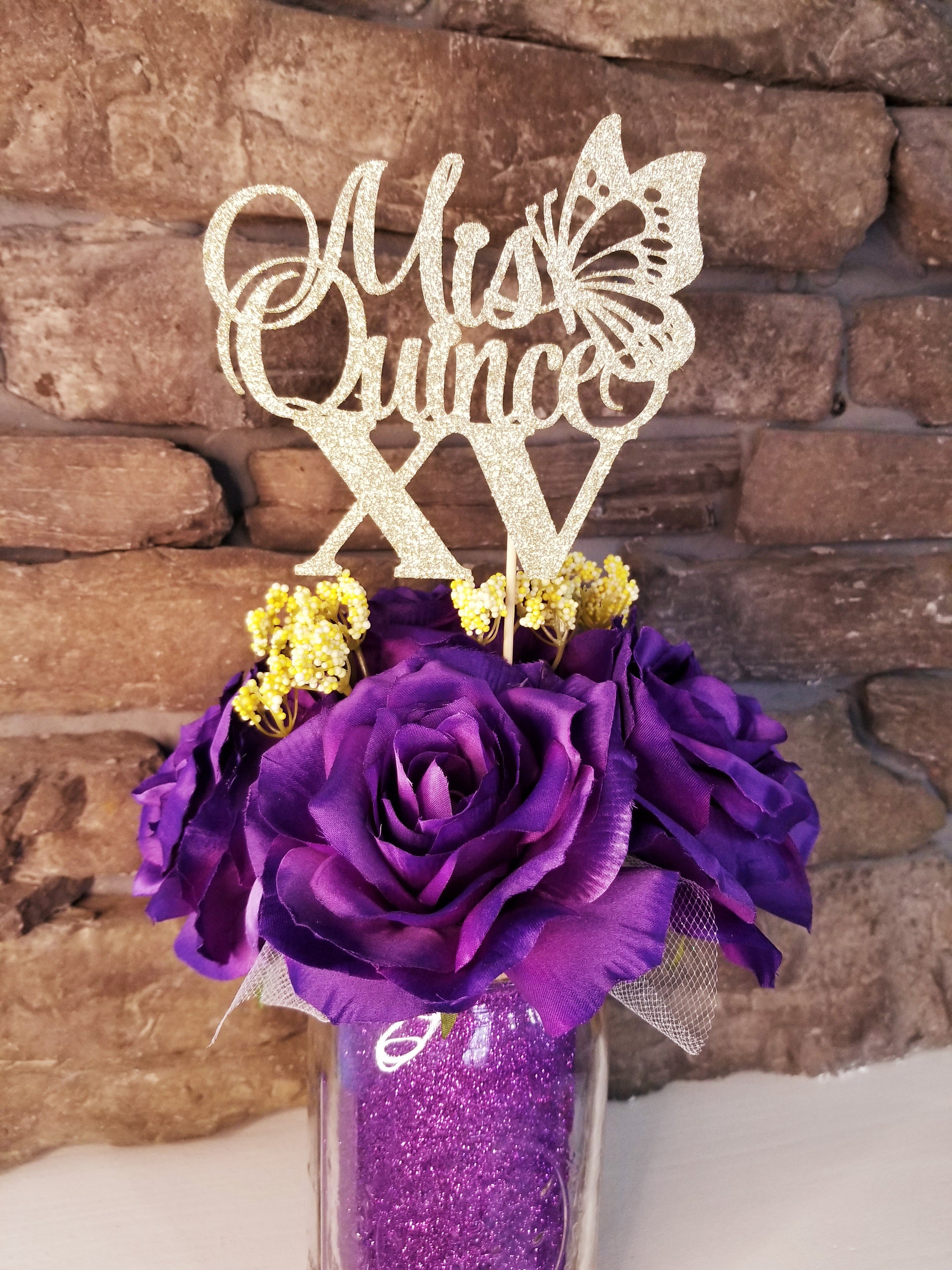 Mis Quince Centerpiece, Quinceañera Birthday Centerpiece, Sweet 15 ...