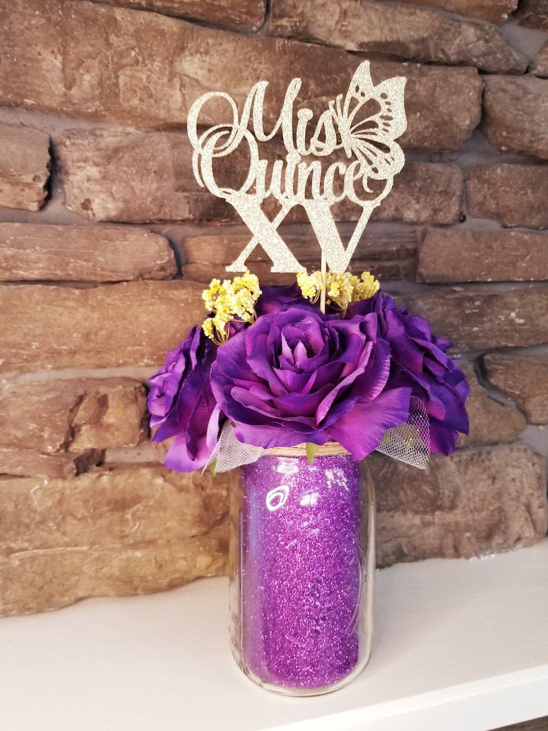 Mis Quince Centerpiece Quinceañera Birthday Centerpiece Etsy