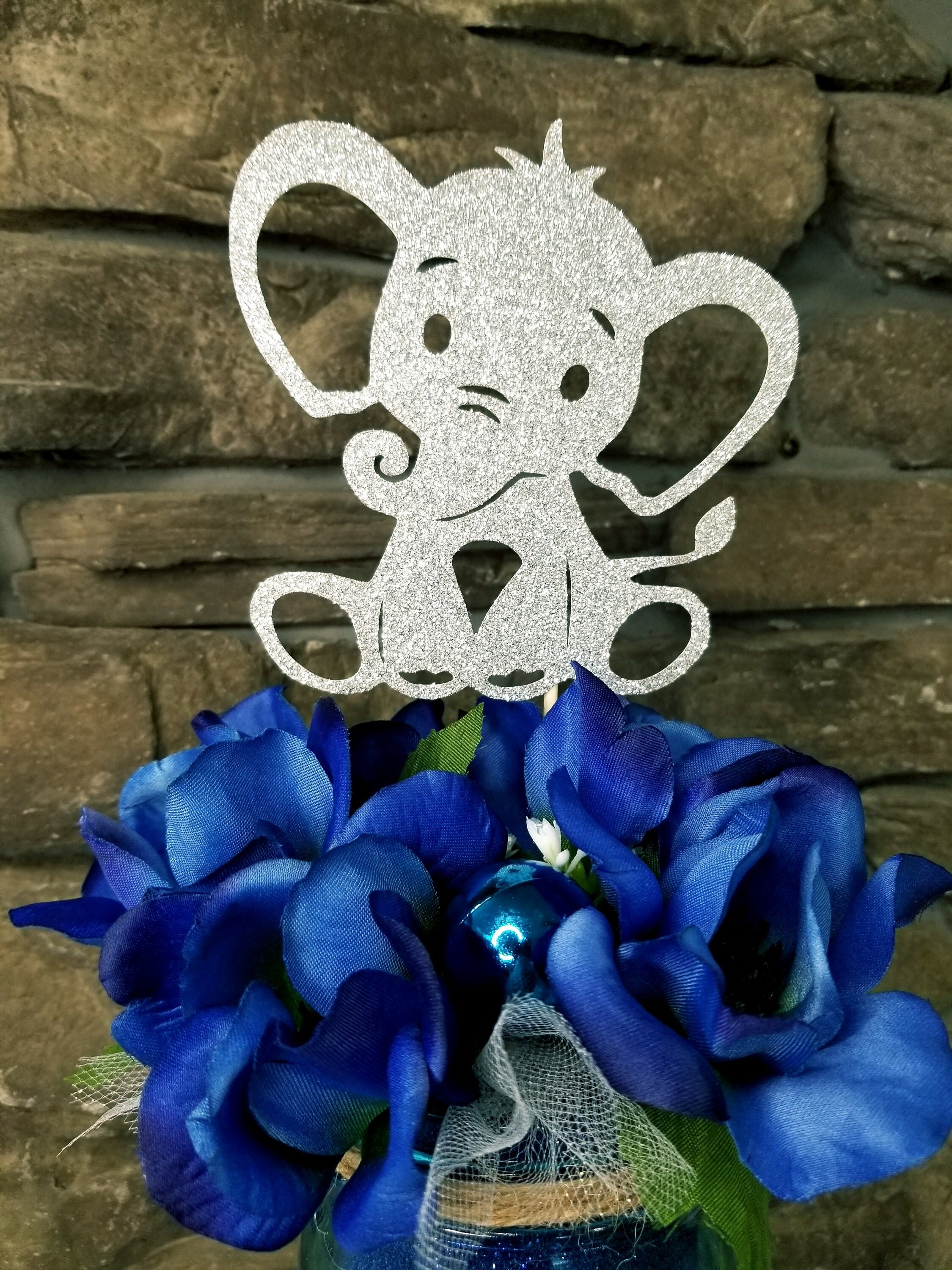Elephant Centerpiece Baby Shower Centerpiece Boy Decoration Elephant Theme Decorations Animal Centerpiece Gender Reveal
