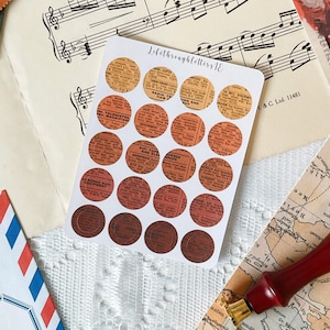 Adesivi circolari / Colori autunnali / Fatti a mano / Journaling / Scrapbooking / Posta tradizionale