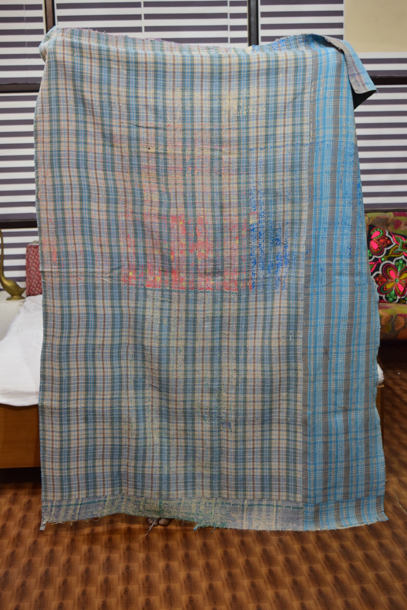 Vintage Kantha Edredones Manta Y Tirar Bordado Kantha Etsy
