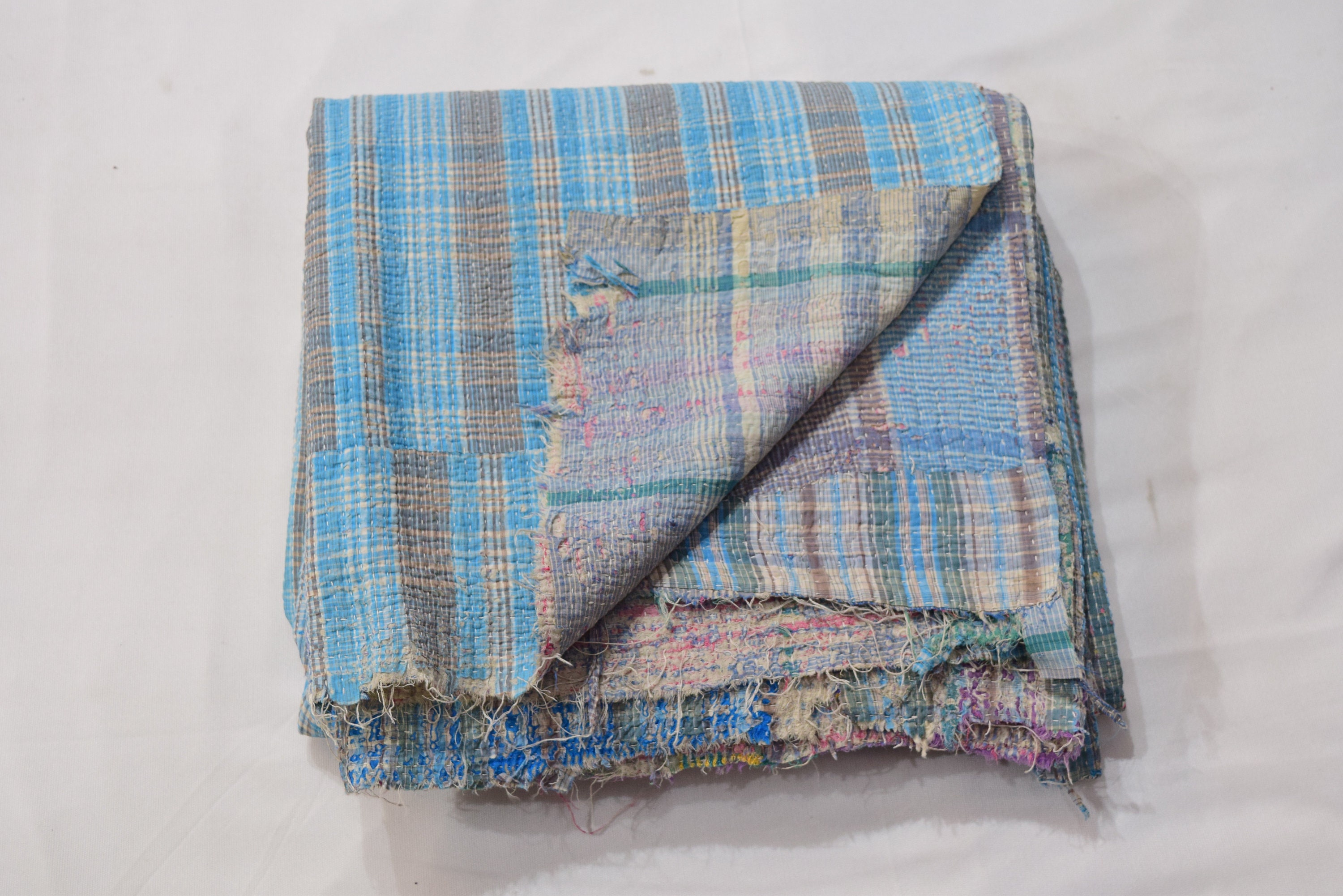 Vintage Kantha Edredones Manta Y Tirar Bordado Kantha Etsy