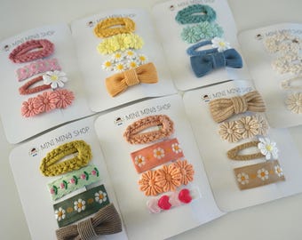 Fermaglio per capelli (set da 4) Fermaglio per capelli per bambina, accessorio per capelli per neonata, fermaglio per capelli per bambina, fatto a mano, regalo per bambina, regalo di compleanno per bambina