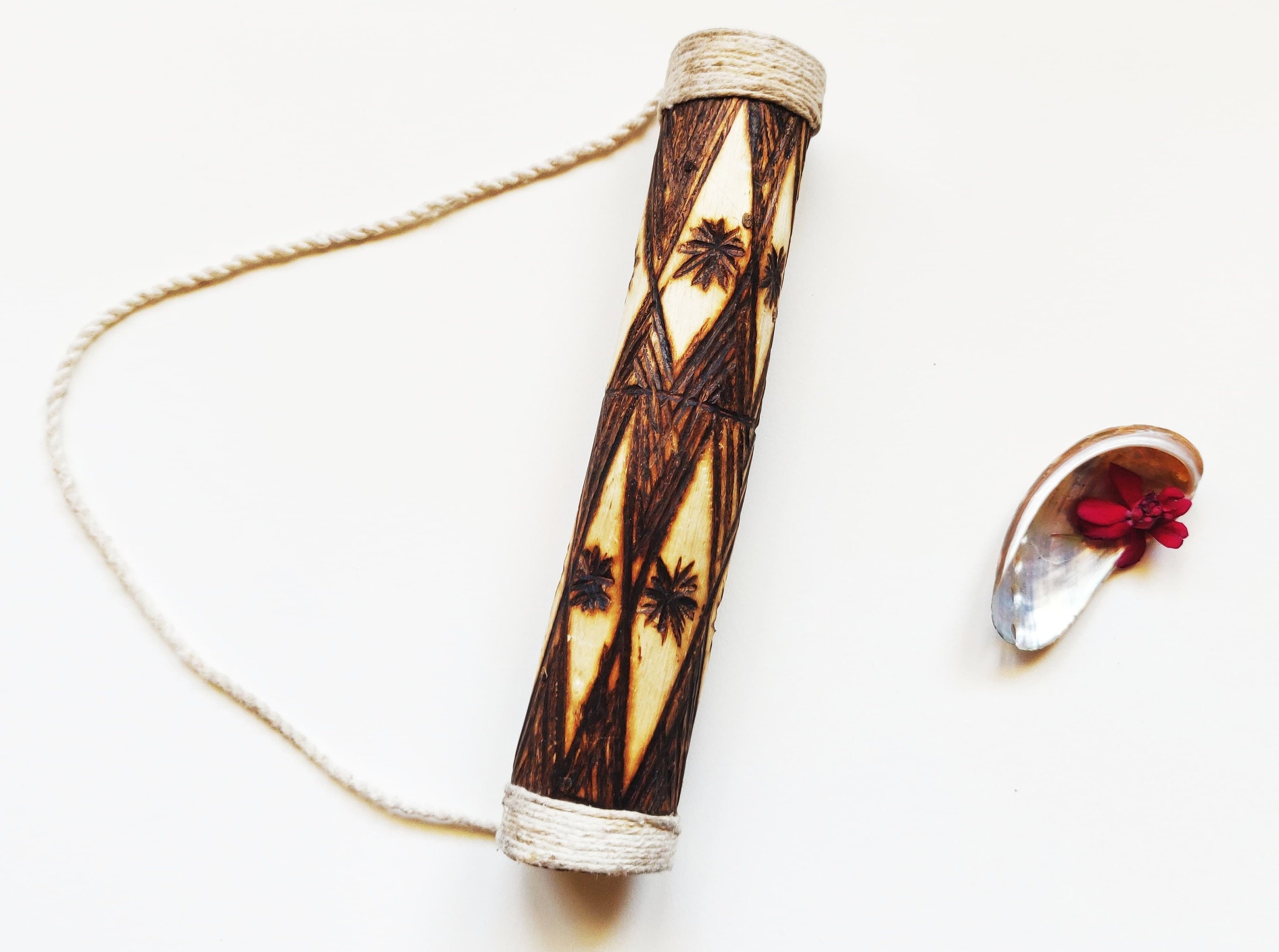 Baton of Amerindian rain shamanic art Rain stick guarani art Etsy