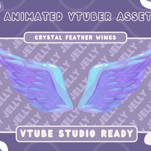 Animated Crystal Wings Vtuber Asset - Stream Decoration - PngTuber - Overlay - Angel - Twitch Element - YouTube - Instant Download