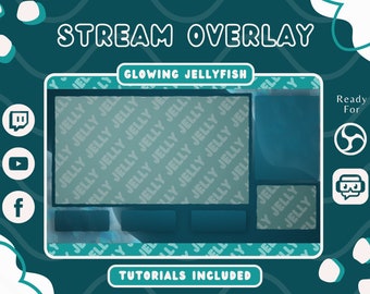 Animated Glowing Jellyfish Twitch Overlay – Stream Borders (Digital Download)