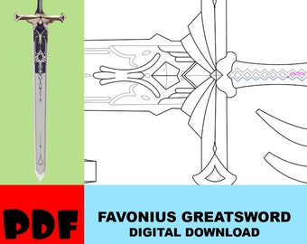 Favonius Greatsword Claymore Genshin Impact PDF Blueprint