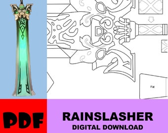 Plano PDF de Rainslasher Claymore Genshin Impact