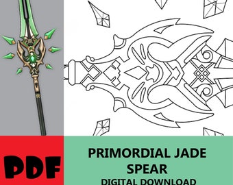 Plano PDF del impacto de Genshin de la lanza de jade primordial