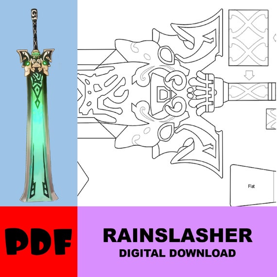 Claymore Sword Diy Template Pattern Blueprint Digital Pdf Etsy