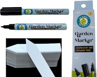 100 Pack 4" Plastic Plant Labels for Seedlings with 2 Pack of UV and Waterproof Garden Marker Pens (Plant Marker, Plant Tags, Garden Label)