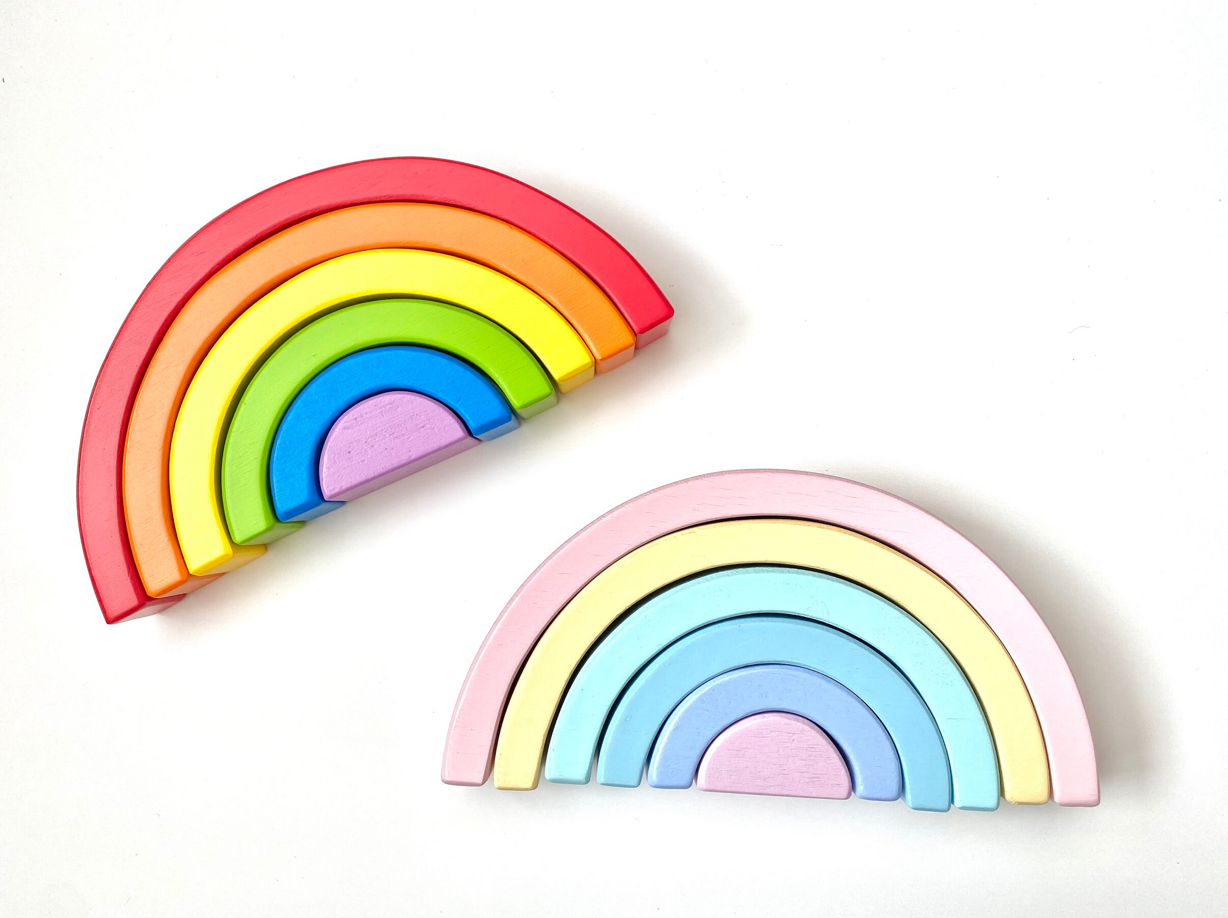 Apilador arco iris de madera juego abierto aprendizaje | Etsy