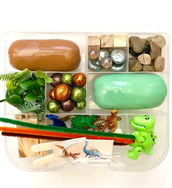 DINOSAUR Playdough Kit  Organic playdough sensory busy box