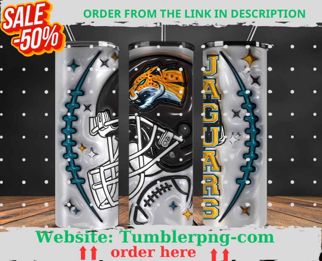 3D Jacksonville Jaguars Inflated Puffy Tumbler Wraps Nfl Etsy
