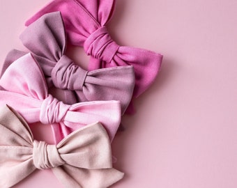 Shades of Pink Collection | Valentine's Hair Bows | Pink Bows | Nylon Headband | Hair Clips | Baby Accessories | Toddler Accessories