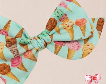 Ice Cream Cone Hair Bow: Pastel Summer Treat for Girls