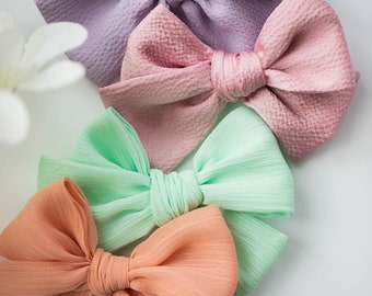 Spring Hair Bows | Easter Hair Bows | Toddler Accessories | Baby Headband | Hand knotted Bow | Purple Bow | Pink Bow | Mint Bow | Peach Bow