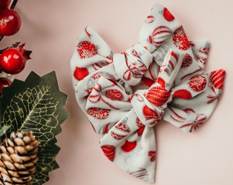 Christmas Ornament Hair Bow: Handmade Holiday Accessories