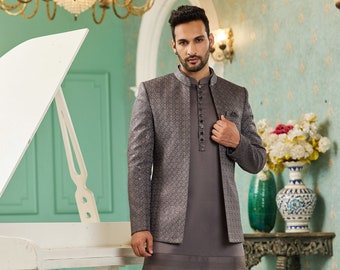 Black Jodhpuri 3 Piece Suit for Men,Designer Grooms Sherwani, Perfect for Weddings, Ethnic men wedding Jodhpuri Suit set, Perfect for Groom