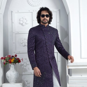 Sherwani Indo western for men, Embroidery Sherwani, fancy work sherwani, mens groom dress, groom sherwani, indo western outfit for wedding