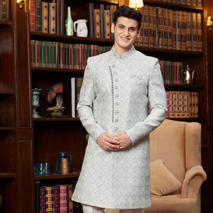 Sky blue indowestern Sherwani for Men Wedding Indian Groom Dress Jodhpuri Suit Indo Western Outfit Custom Sherwani for Guest,grooms wear men