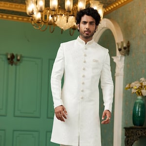 white sherwani for men
