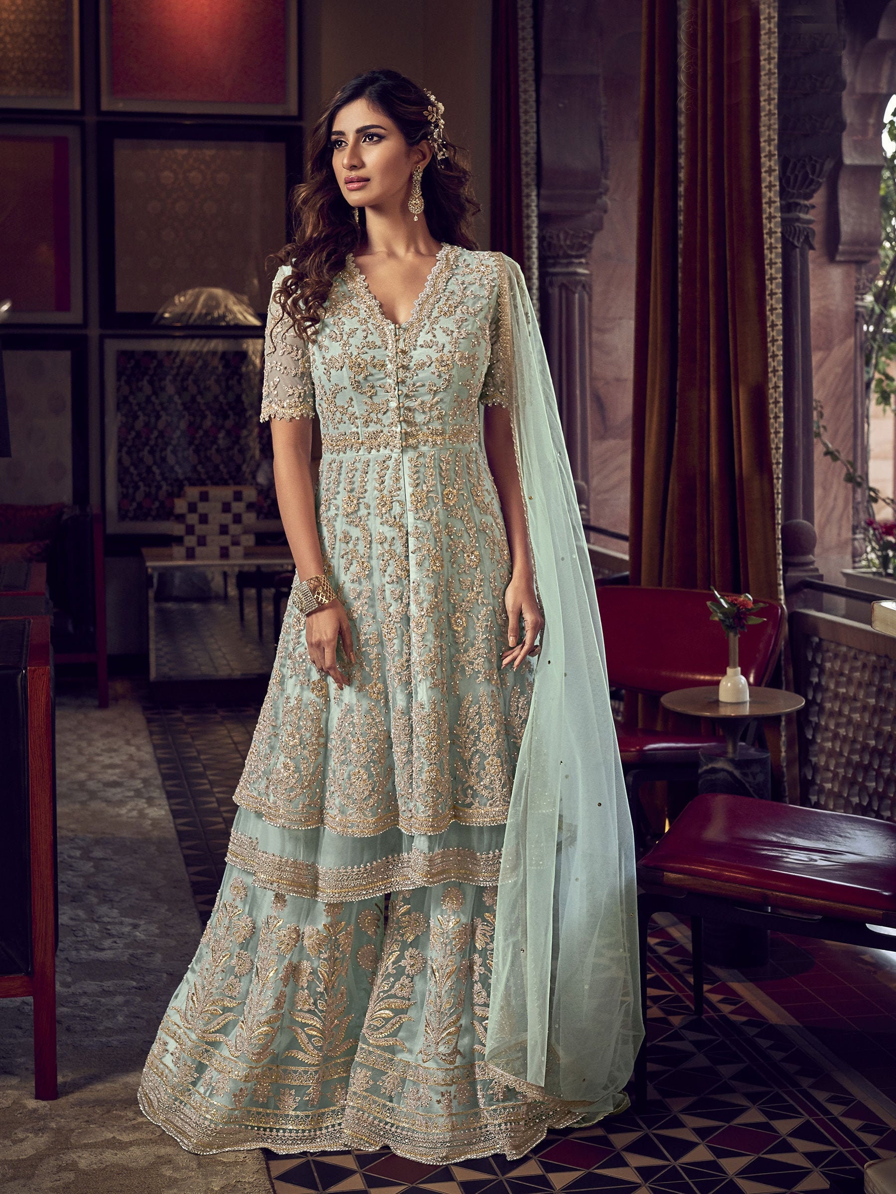 Wedding wear deals churidar