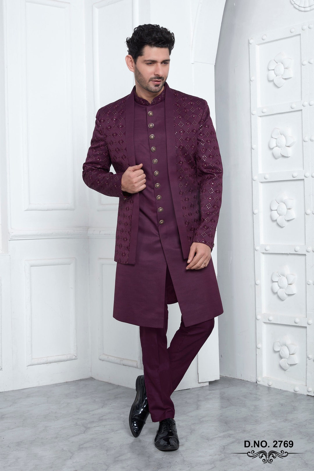 Decent Stylish Sherwani For Men Buy Indian Wedding Grooms Sherwani