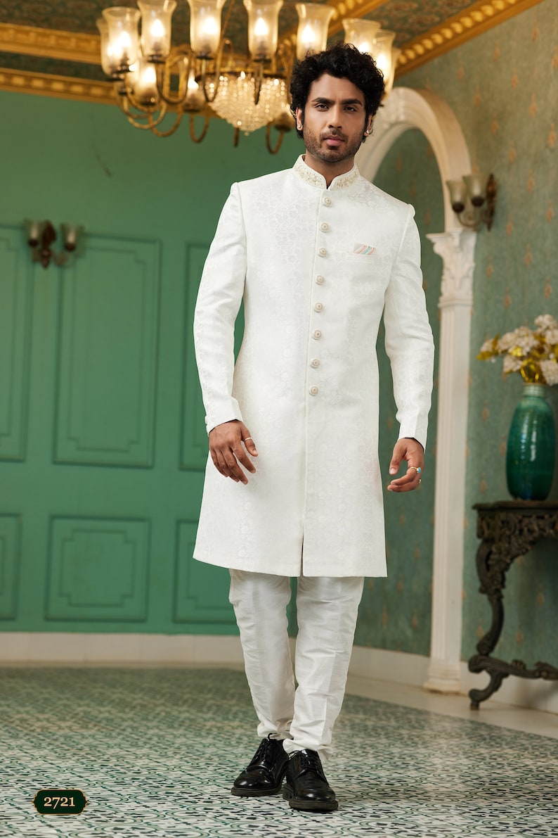 white sherwani for men