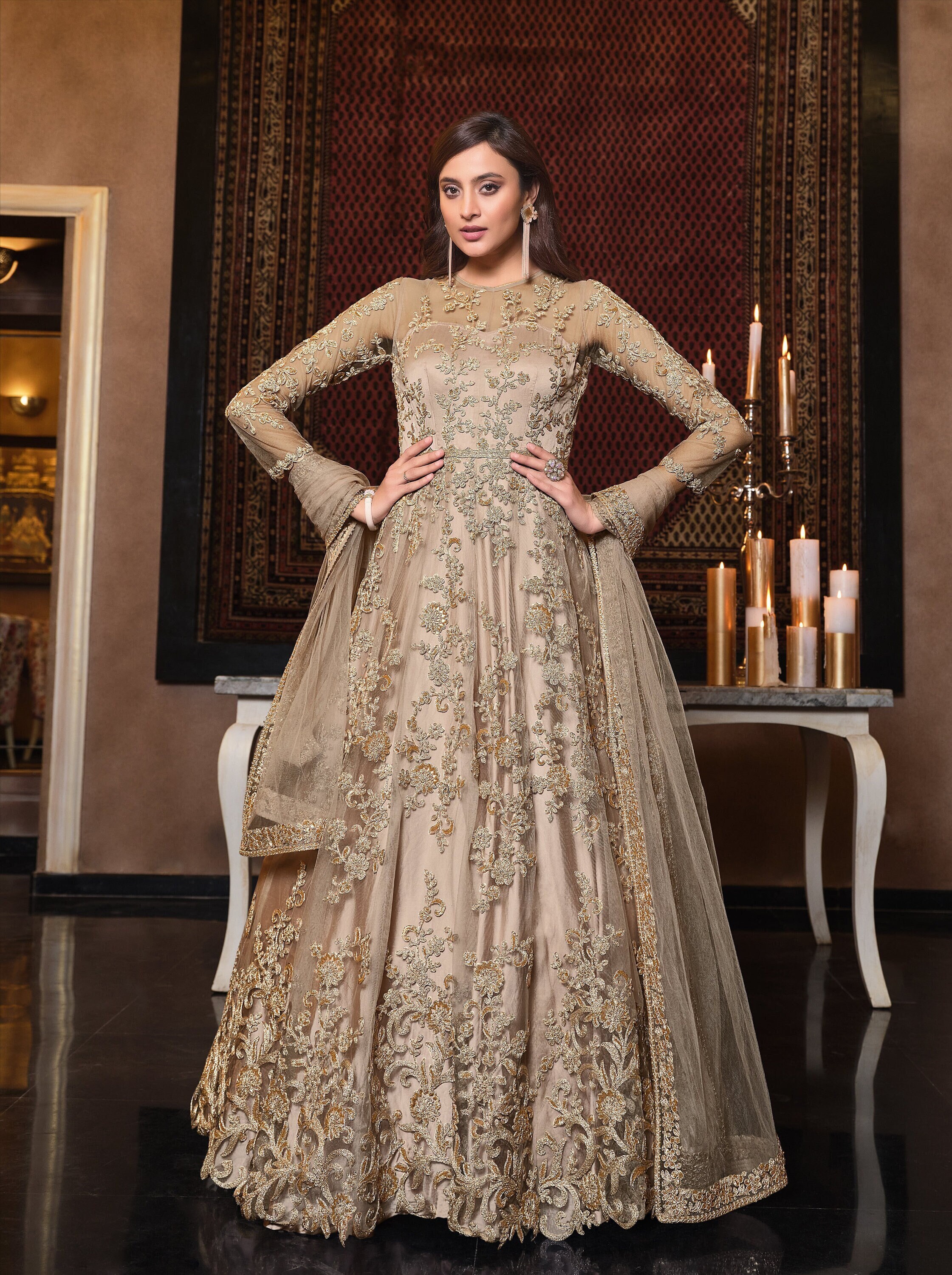 Long Aachkan Heavy Embroidery Pakistani 