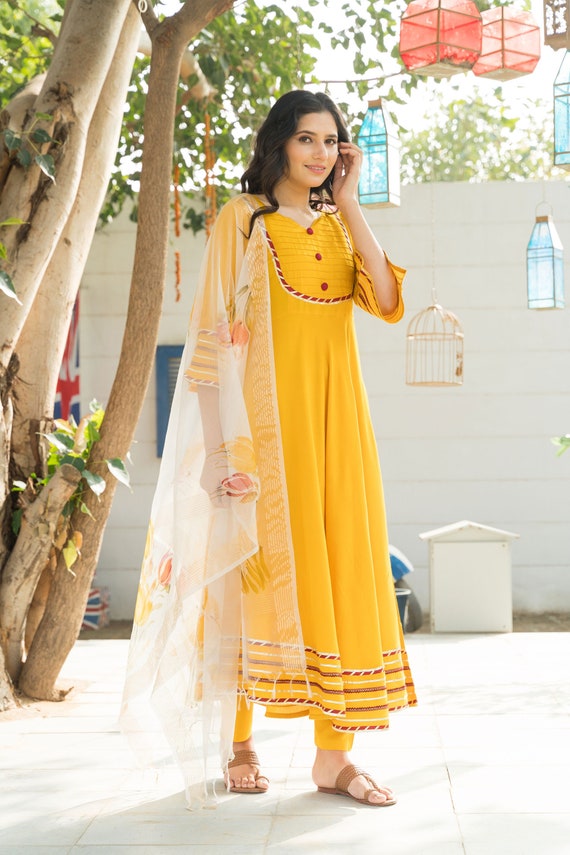 Buy Net Yellow Salwar Suit (NWS-6847) Online