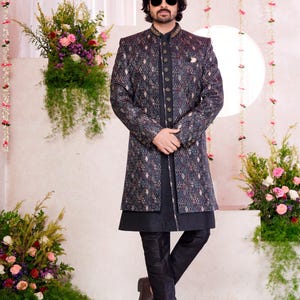 black sherwani for wedding