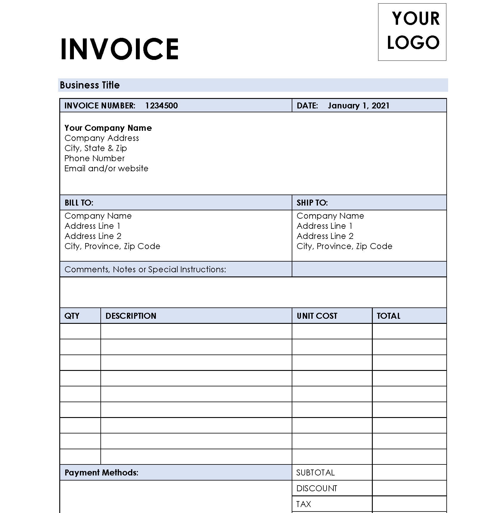 invoice template word document invoice template word document