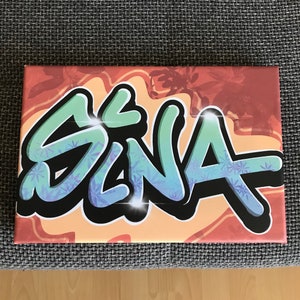 Graffiti canvas - your name individually on canvas