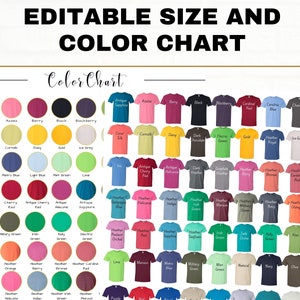 64000 Color Chart64000 Size Chartg640 Mockupt Shirt Size - Etsy