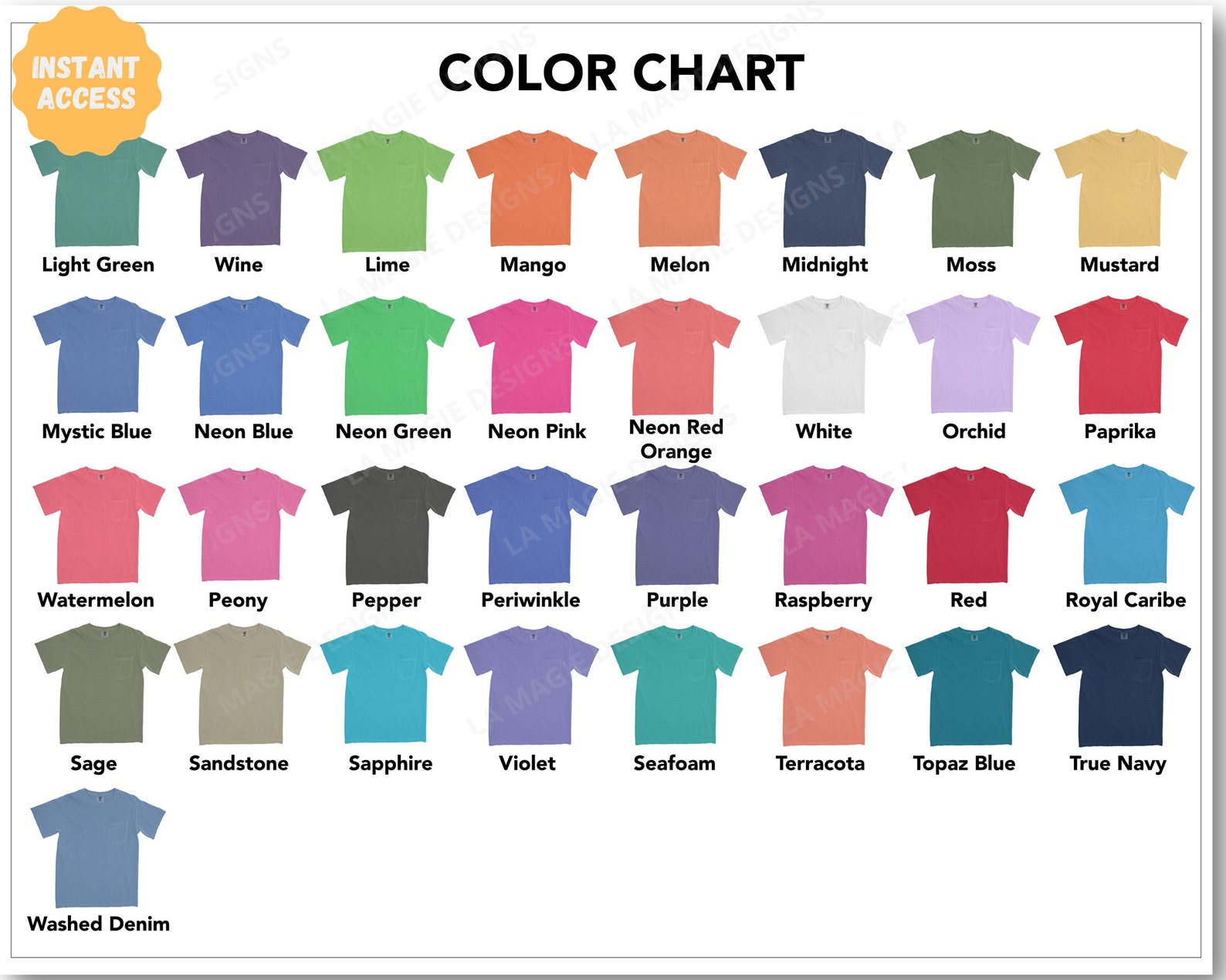 Comfort Colors 6030 Color Chart C6030 Garment-dyed Heavyweight Pocket T ...