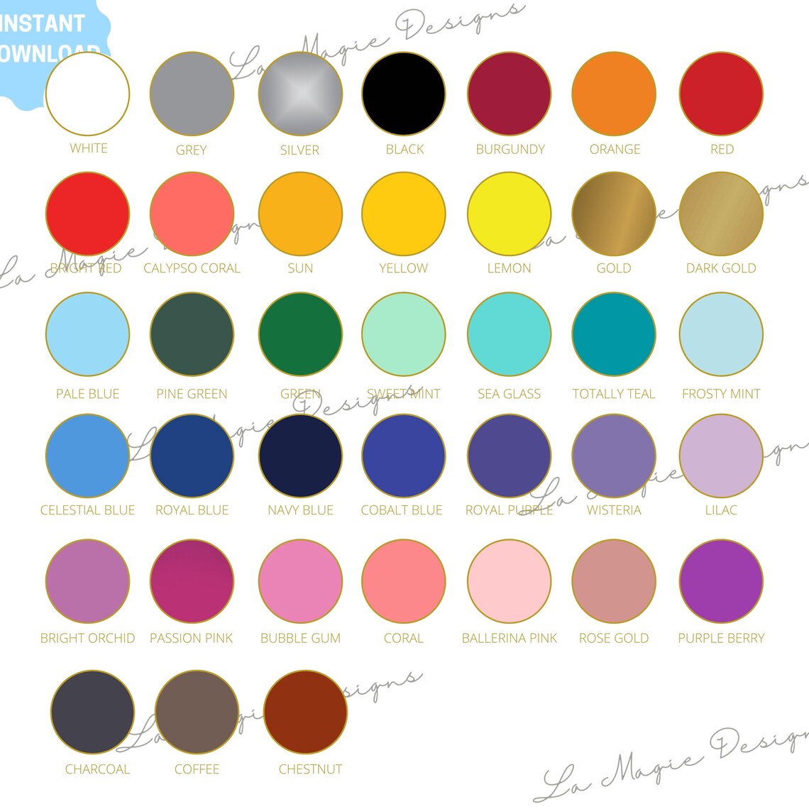 Editable Oracal 641 Color Chart for Cricut and Silhouette | Etsy Canada