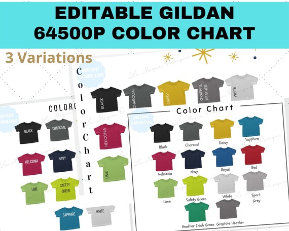 Gildan G540 Color Chart