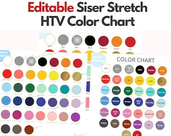 Siser Glitter HTV Color Chart 57 COLORS Semi-editable PSD Siser Glitter  Vinyl Color Chart Siser Color Chart Vinyl Color Chart 