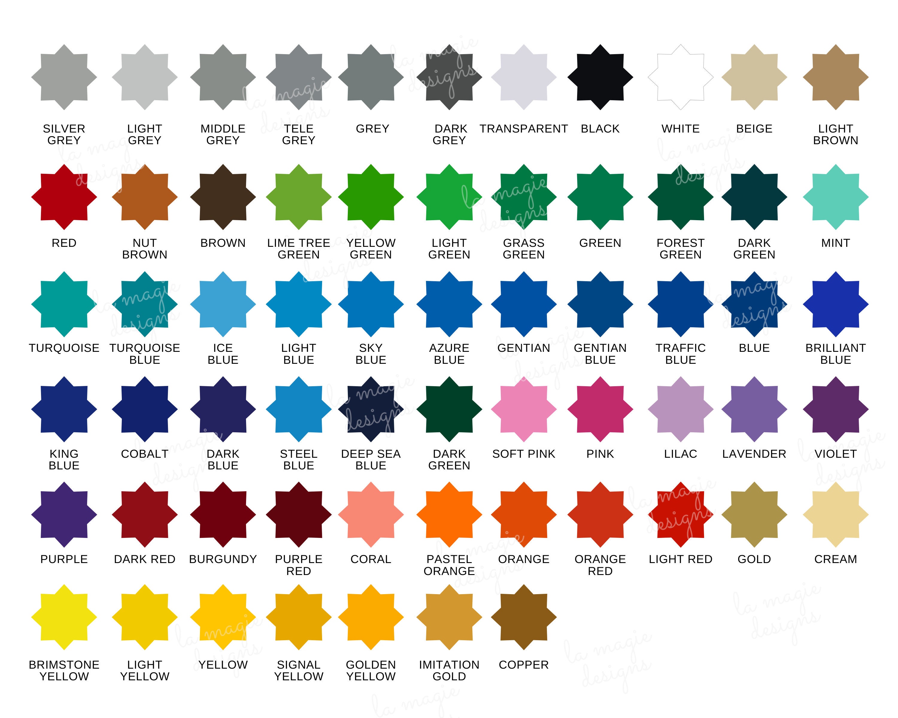 ORACAL 651 Color Chart Oracle 651 Permanent Vinyl Color Guide, 2 Ready to  Use Jpg's Fully Editable Canva Template, All Colors -  Israel