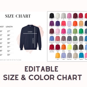 G180 Size Chart*G180 Color Chart*18000 Sweatshirt*G180 Sweatshirt*Color and Size Chart for 18000 Heavy Blend Crewneck Sweatshirt