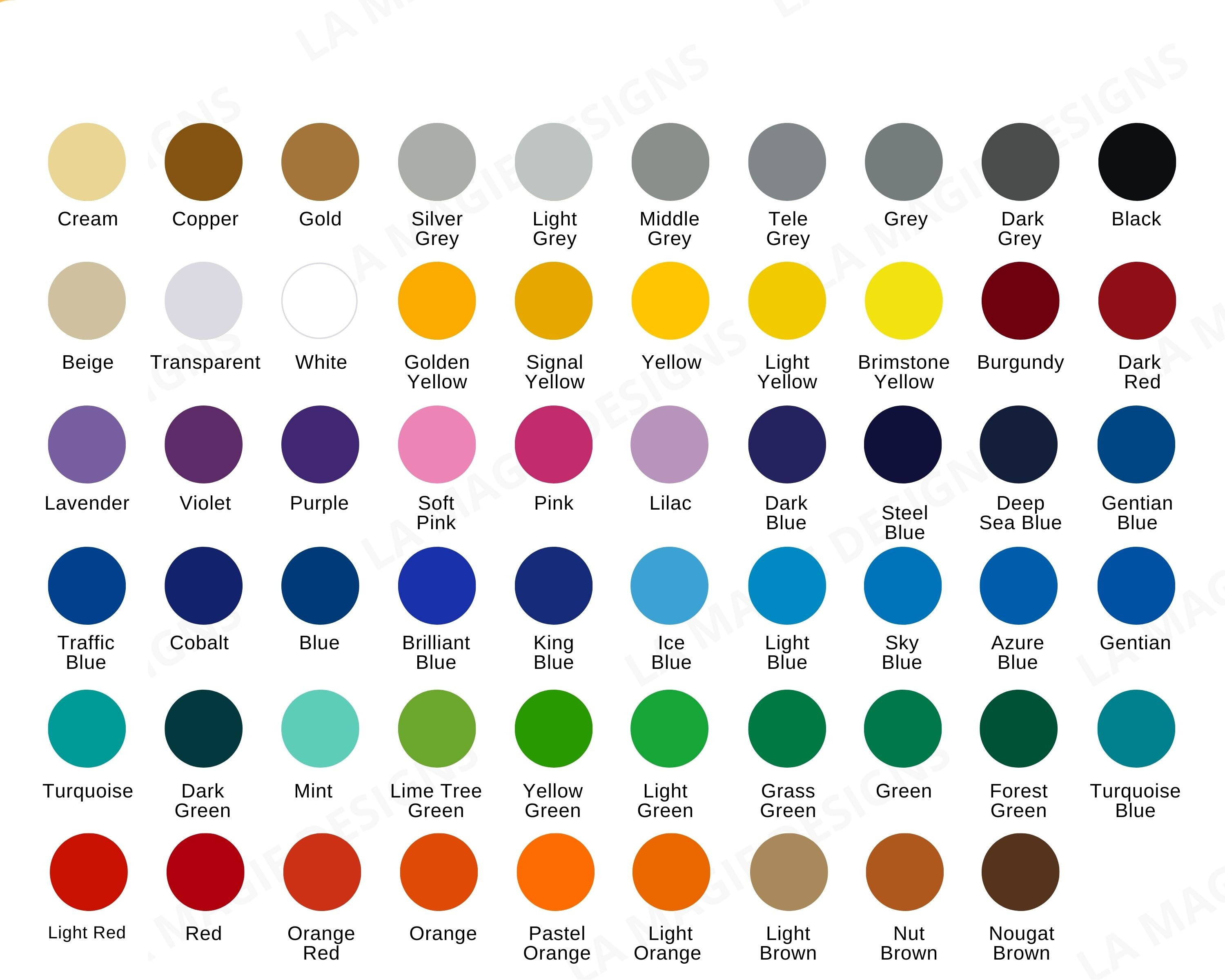 ORACAL 651 Color Chart Oracle 651 Permanent Vinyl Color Guide, 2 Ready to  Use Jpg's Fully Editable Canva Template, All Colors -  Denmark