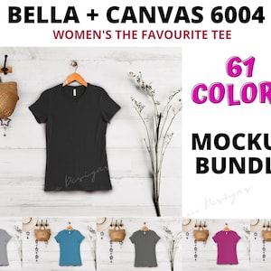 Paquete de maquetas Bella Canvas 6004/ Bella Canvas 6004 Color/BC6004/ Bella Camiseta Colores/Slim Fit Tee/6004 Mockup Flat Lay, Bella Canvas Mockup