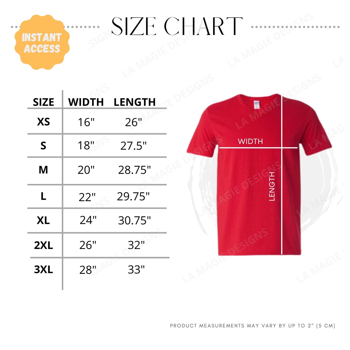 gildan medium size chart
