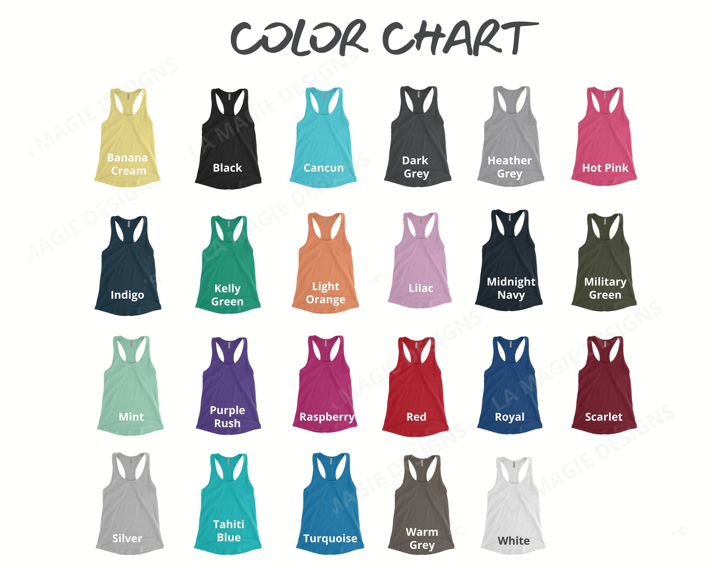Next Level 1533 Color Chart | All Colors | N1533 | Women's