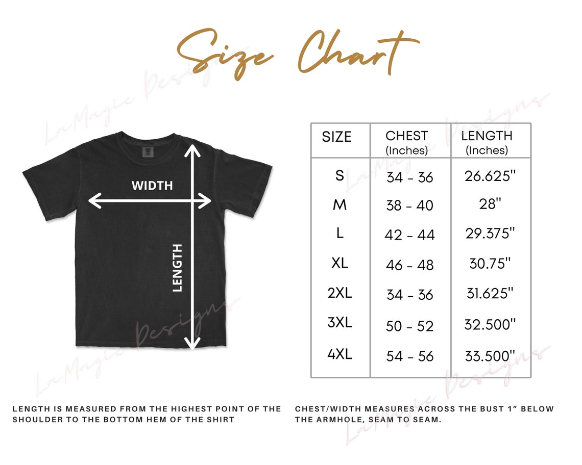 Comfort Colors 1717 Color Colors 1717 Size Colors Color Chart