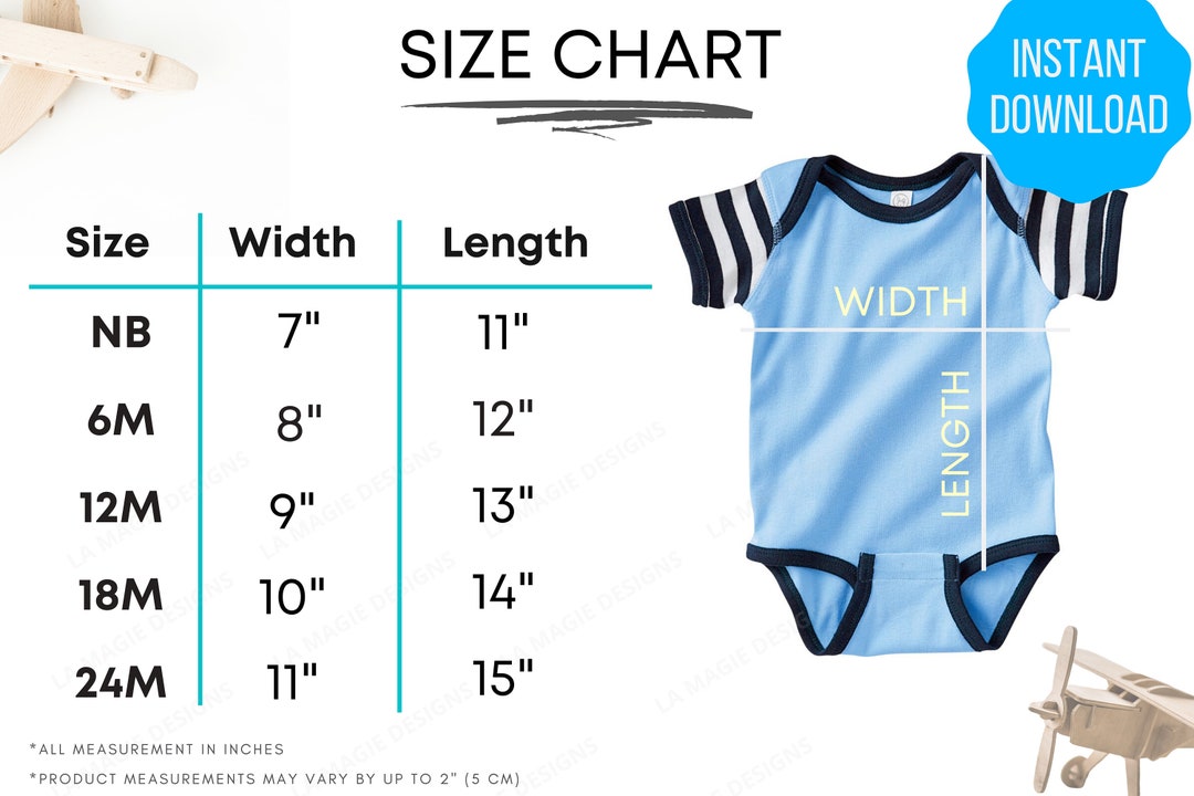 Rabbit Skins 4400 Infant Baby Rib Bodysuit Size Chart RS4400 Rabbit
