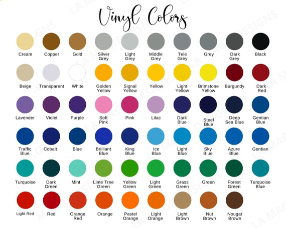 Editable Cricut Vinyl Color Chart, Permanent Vinyl Color Chart Editable  Template, Vinyl Colors Mockup, Canva Template, Vinyl Color Samples 