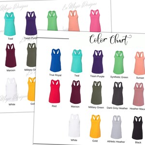 Bella Canvas 6008 Carta de colores / BC6008 / Racerback Tank Top Color Chart /Bella Tank Color Chart Mockup/Racerback Tank color chart B6008